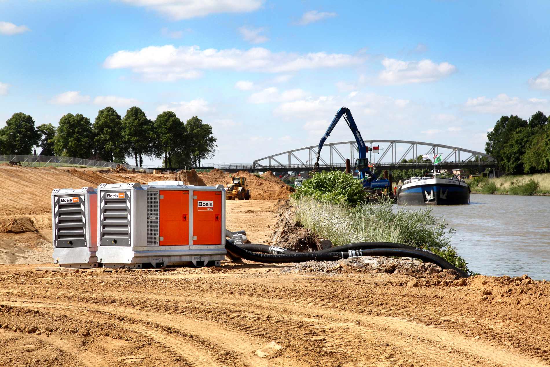 Wastewater pump in use during a project